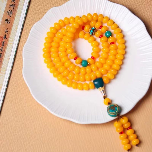 Z21  Bracelet Yellow Beads Bracelet 11mm Abacus Beads Wealth and Treasure Edition 108 Beads