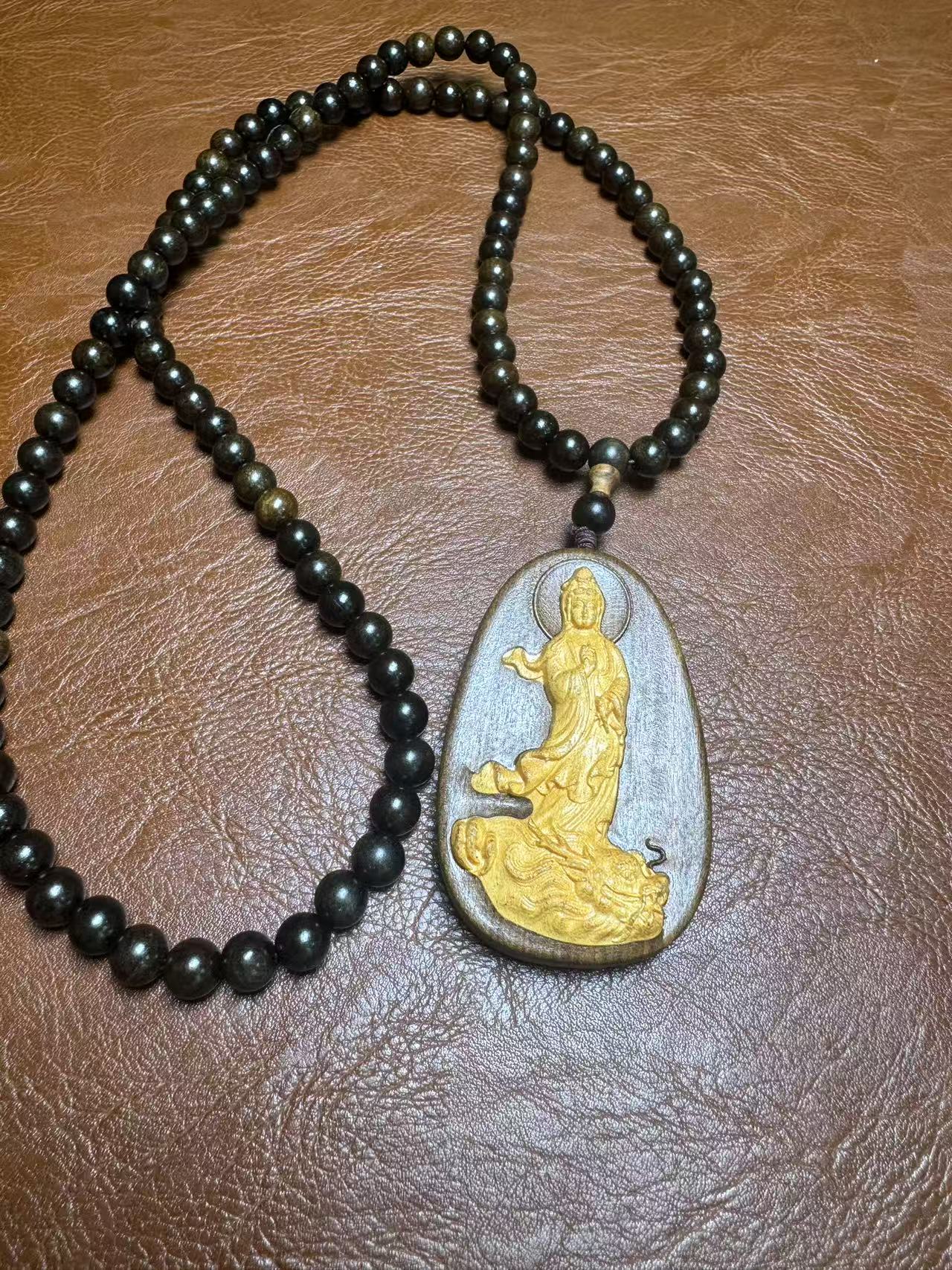 E28 Bracelet Yellow Pear Wood Pendant