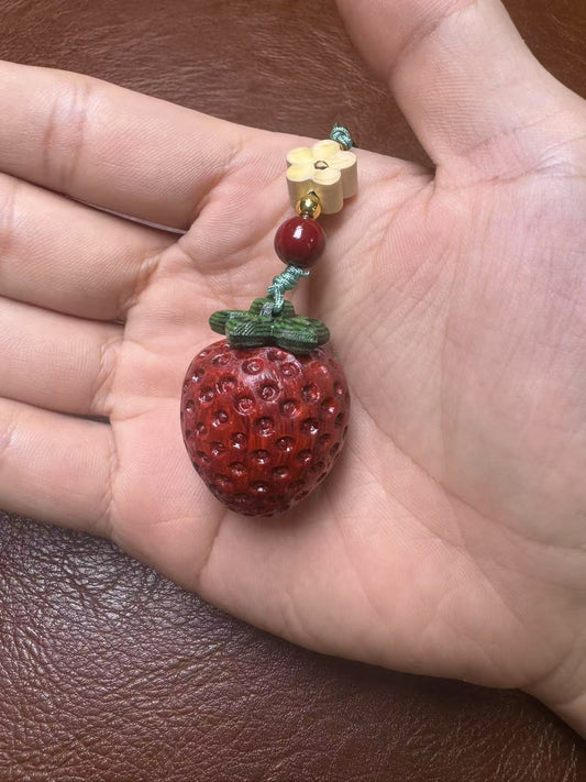 L45  Bracelet Strawberry small leaf purple sandalwood pendant