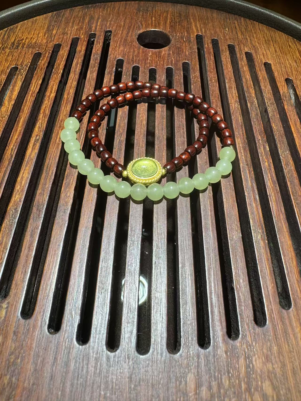 xd2659;Bracelet small leaf purple sandalwood fine culture play beads;