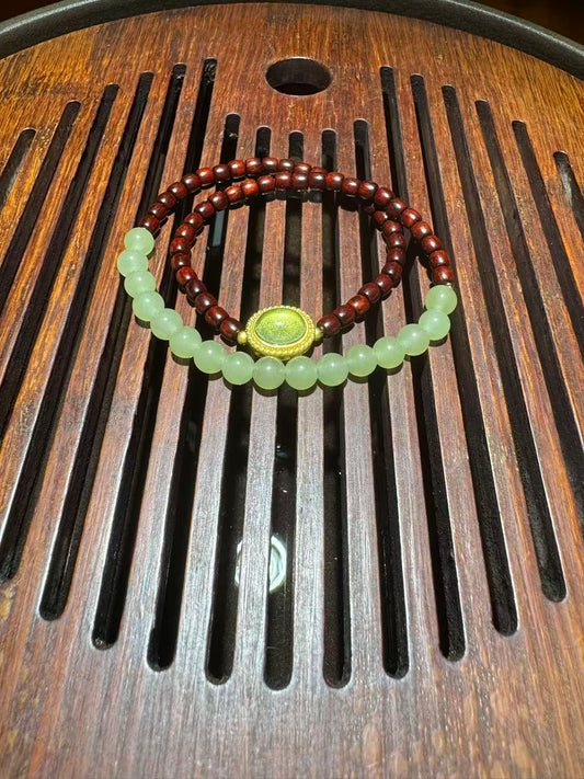 xd2659;Bracelet small leaf purple sandalwood fine culture play beads;